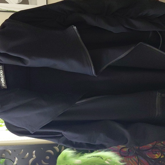 FOXBLOOD 3X WREN ASYMMETRICAL FLEECE CARDIGAN BLACK - Picture 9 of 9